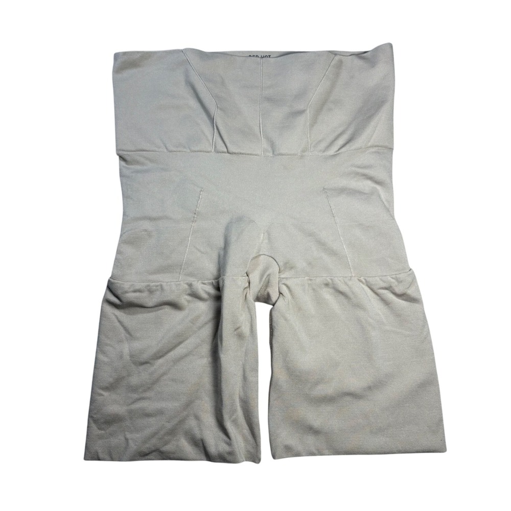 Red Hot by Spanx Womens Beige High Waisted Mid Thigh Shaper Size Medium